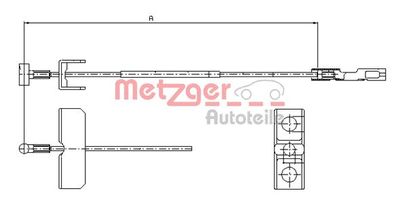 Cable Pull, parking brake METZGER AUTOTEILE 11.6802