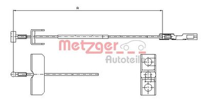 Cable Pull, parking brake METZGER AUTOTEILE 11.6803