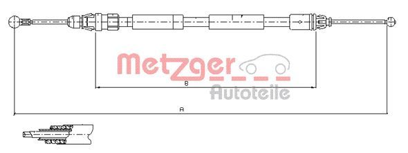 METZGER AUTOTEILE 11.6807 Cable Pull, parking brake