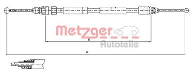 Cable Pull, parking brake METZGER AUTOTEILE 11.6807