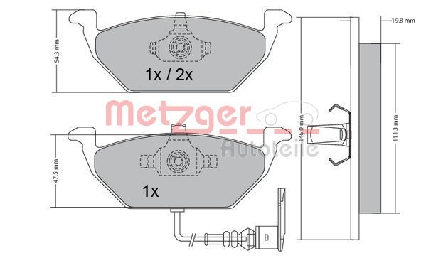 METZGER AUTOTEILE 1170002 Brake Pad Set, disc brake