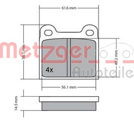 METZGER AUTOTEILE 1170003 Brake Pad Set, disc brake