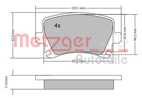METZGER AUTOTEILE 1170005 Brake Pad Set, disc brake