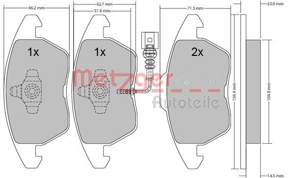 METZGER AUTOTEILE 1170007 Brake Pad Set, disc brake