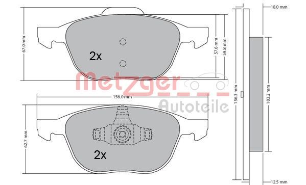 METZGER AUTOTEILE 1170008 Brake Pad Set, disc brake