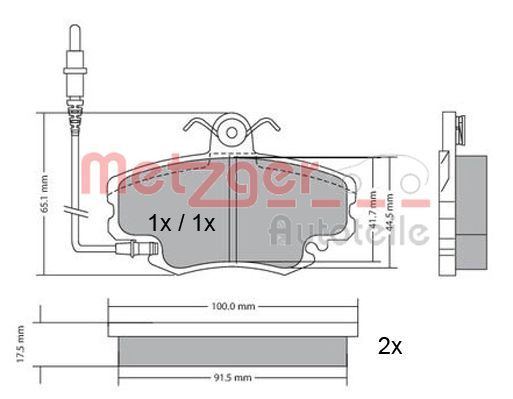 METZGER AUTOTEILE 1170009 Brake Pad Set, disc brake