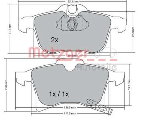 METZGER AUTOTEILE 1170010 Brake Pad Set, disc brake