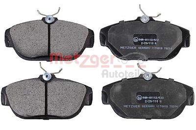 Brake Pad Set, disc brake METZGER AUTOTEILE 1170018