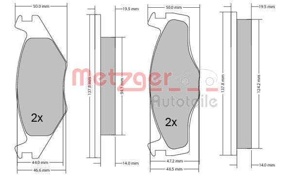 METZGER AUTOTEILE 1170033 Brake Pad Set, disc brake