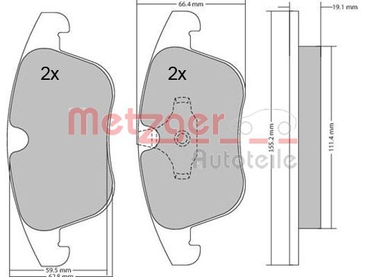 METZGER AUTOTEILE 1170035 Brake Pad Set, disc brake