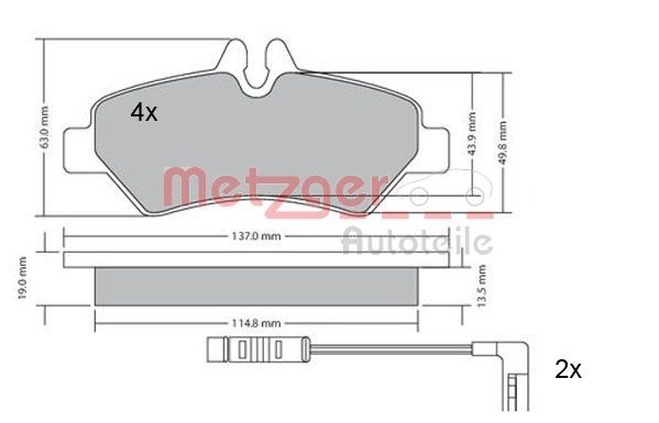 METZGER AUTOTEILE 1170037 Brake Pad Set, disc brake