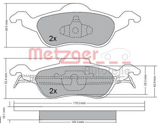 METZGER AUTOTEILE 1170038 Brake Pad Set, disc brake