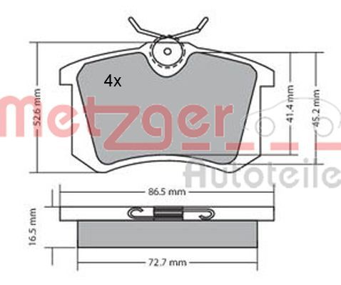 METZGER AUTOTEILE 1170039 Brake Pad Set, disc brake