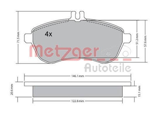 METZGER AUTOTEILE 1170046 Brake Pad Set, disc brake