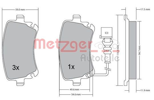 METZGER AUTOTEILE 1170051 Brake Pad Set, disc brake