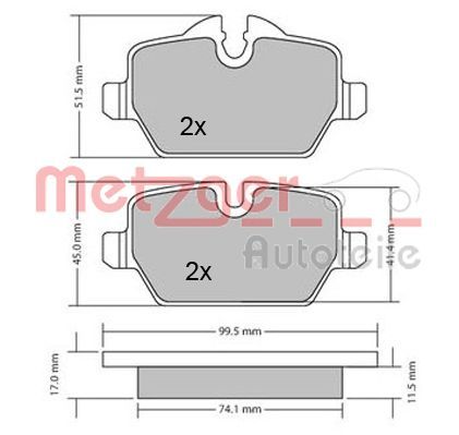 METZGER AUTOTEILE 1170052 Brake Pad Set, disc brake