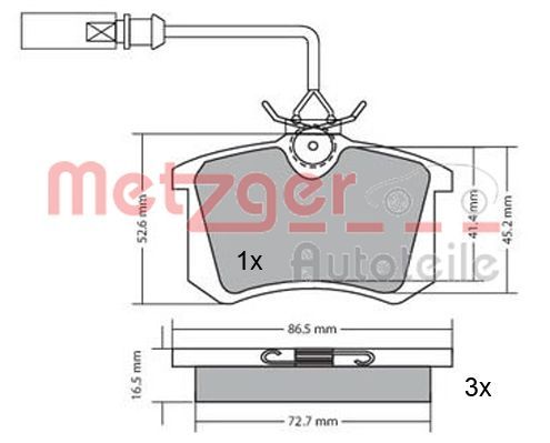 METZGER AUTOTEILE 1170054 Brake Pad Set, disc brake