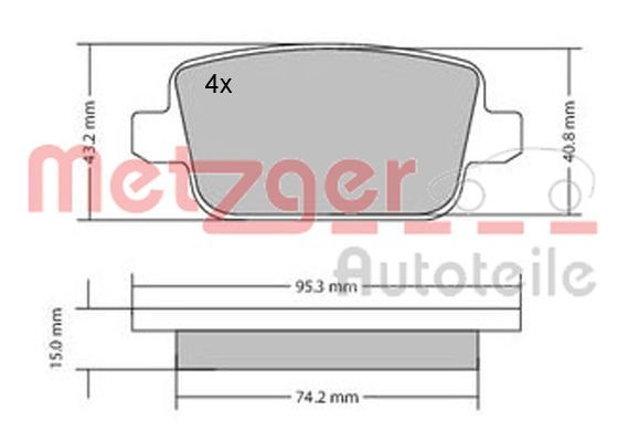 METZGER AUTOTEILE 1170058 Brake Pad Set, disc brake