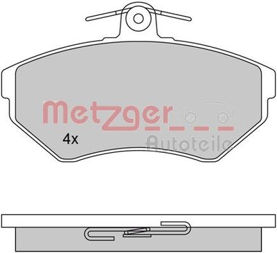 Brake Pad Set, disc brake METZGER AUTOTEILE 1170061
