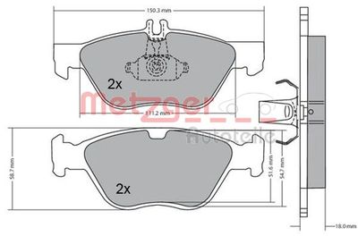 Brake Pad Set, disc brake METZGER AUTOTEILE 1170065