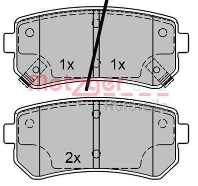 Brake Pad Set, disc brake METZGER AUTOTEILE 1170070