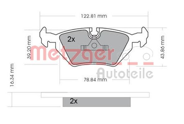 METZGER AUTOTEILE 1170075 Brake Pad Set, disc brake