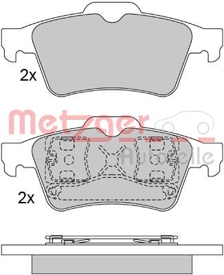 Brake Pad Set, disc brake METZGER AUTOTEILE 1170080