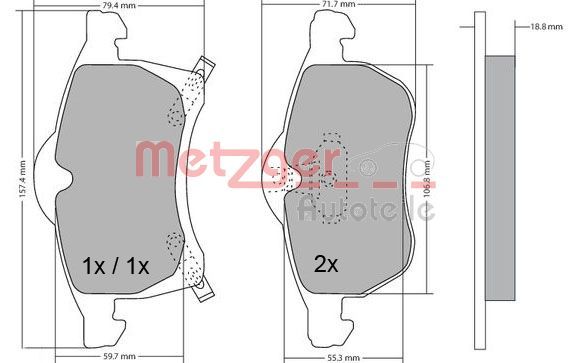 METZGER AUTOTEILE 1170091 Brake Pad Set, disc brake