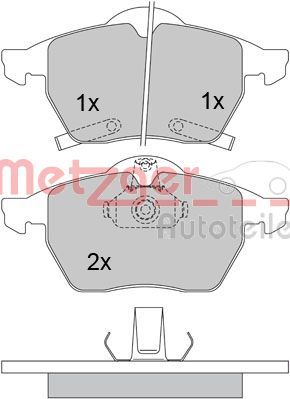 Brake Pad Set, disc brake METZGER AUTOTEILE 1170098