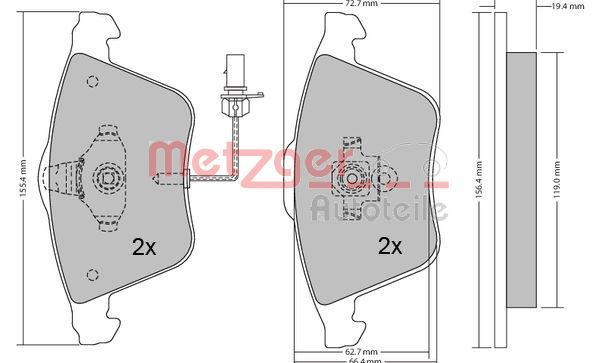 METZGER AUTOTEILE 1170099 Brake Pad Set, disc brake