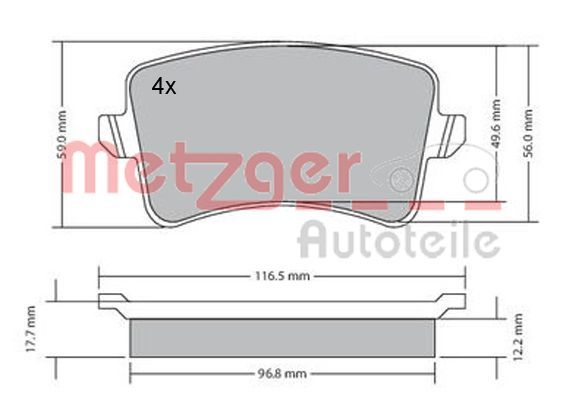 METZGER AUTOTEILE 1170113 Brake Pad Set, disc brake