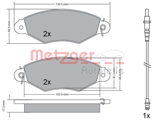 METZGER AUTOTEILE 1170115 Brake Pad Set, disc brake