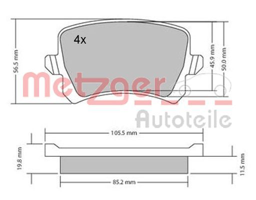 METZGER AUTOTEILE 1170116 Brake Pad Set, disc brake