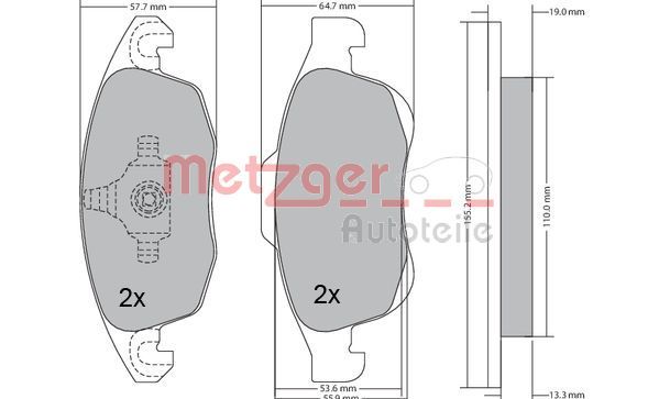 METZGER AUTOTEILE 1170129 Brake Pad Set, disc brake