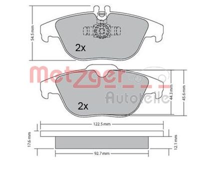 Brake Pad Set, disc brake METZGER AUTOTEILE 1170132