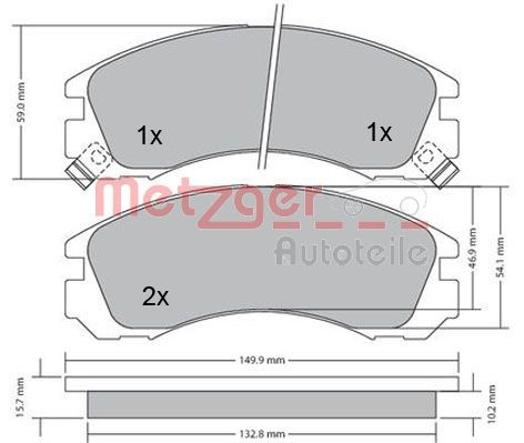 METZGER AUTOTEILE 1170135 Brake Pad Set, disc brake