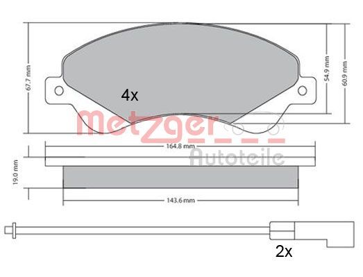 METZGER AUTOTEILE 1170146 Brake Pad Set, disc brake