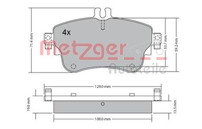 Brake Pad Set, disc brake METZGER AUTOTEILE 1170149