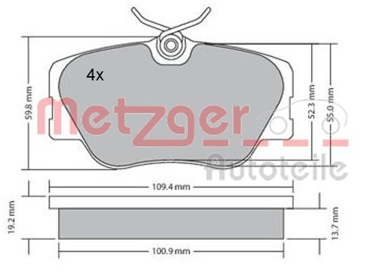 METZGER AUTOTEILE 1170151 Brake Pad Set, disc brake