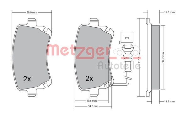 METZGER AUTOTEILE 1170190 Brake Pad Set, disc brake