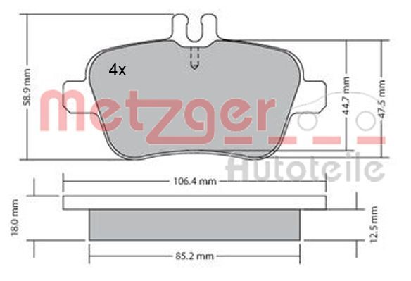 METZGER AUTOTEILE 1170204 Brake Pad Set, disc brake