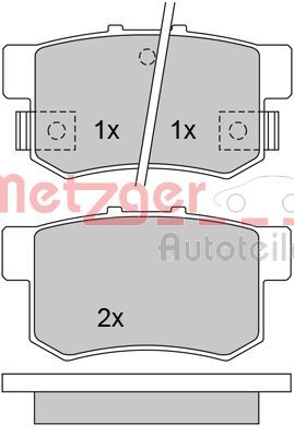Brake Pad Set, disc brake METZGER AUTOTEILE 1170213