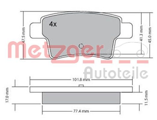 METZGER AUTOTEILE 1170264 Brake Pad Set, disc brake