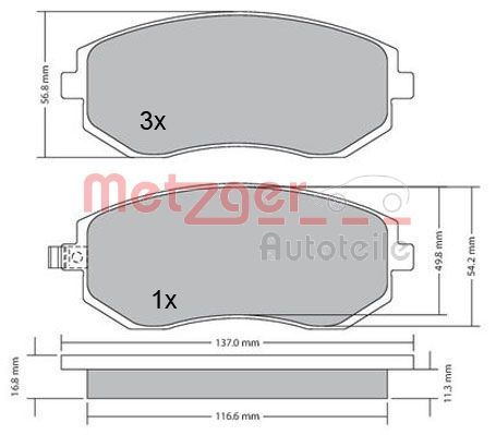 METZGER AUTOTEILE 1170275 Brake Pad Set, disc brake