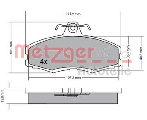 METZGER AUTOTEILE 1170286 Brake Pad Set, disc brake