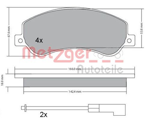 METZGER AUTOTEILE 1170290 Brake Pad Set, disc brake
