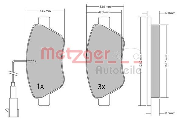METZGER AUTOTEILE 1170296 Brake Pad Set, disc brake