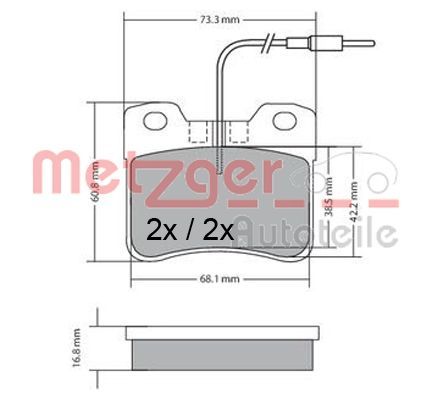 METZGER AUTOTEILE 1170302 Brake Pad Set, disc brake