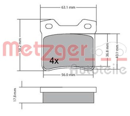 METZGER AUTOTEILE 1170310 Brake Pad Set, disc brake