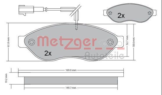 METZGER AUTOTEILE 1170348 Brake Pad Set, disc brake
